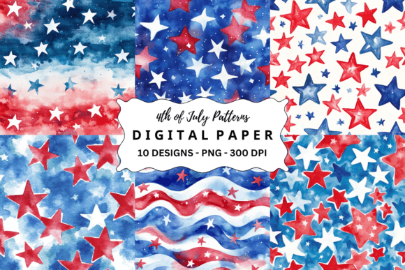 Download 4th of July Patterns Digital Backgrounds - Premium Resources