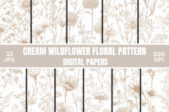Download Delicate Cream Wildflower Floral Pattern - Floral Collection