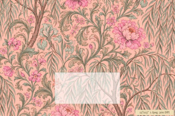 Download Morris Peony Willow Pink Floral - Floral Collection