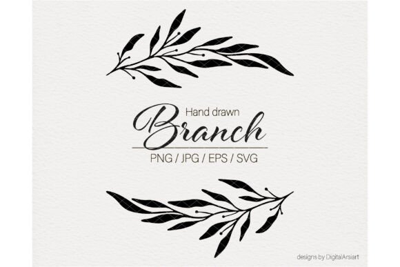 Download Floral Border Svg Hand Drawn Branches - Floral Collection