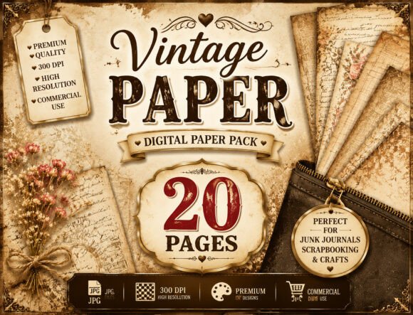 Download Vintage Damask Floral Junk Journal - Floral Collection