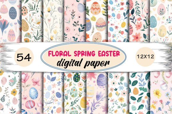 Download Floral Spring Easter Digital Paper - Floral Collection