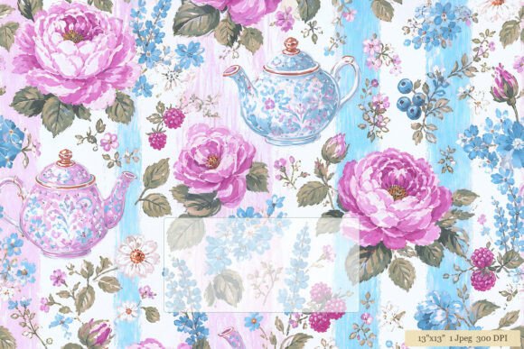 Download Shabby Chic Tea Party Floral Pattern - Floral Collection