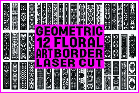Download Geometric &amp; Floral Art Border Laser Cut - Floral Collection