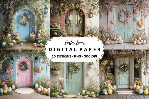 Download Easter Door Digital Backgrounds - Premium Bundle