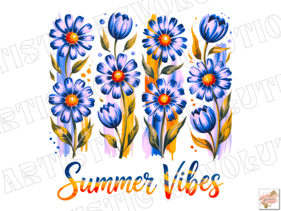 Download Floral Brushstroke Summer Vibes Png - Floral Collection