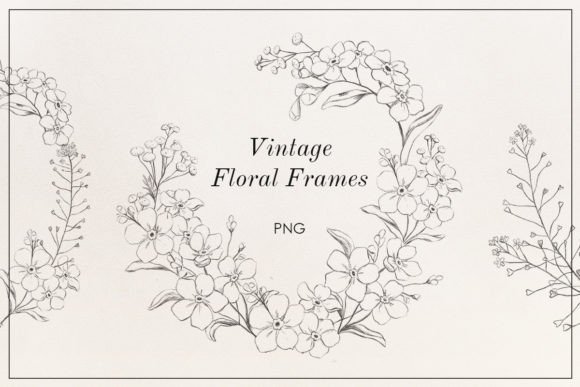 Download Vintage Floral Frames. Flower Wreath - Floral Collection