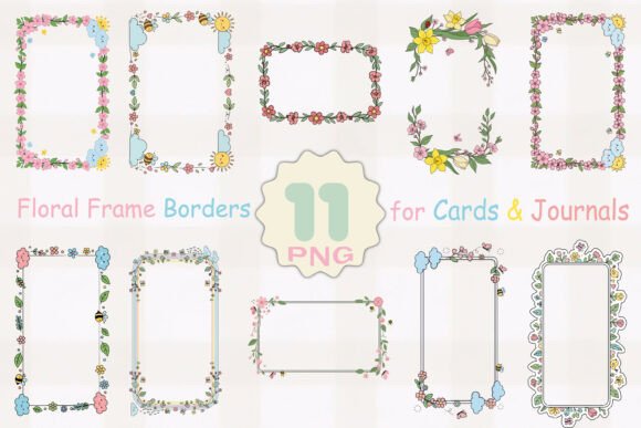 Download 11 Floral Frame Borders PNG for Cards - Floral Collection