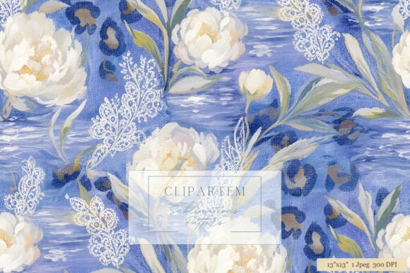 Download Cobalt Blue Peony Lace Floral Pattern - Floral Collection