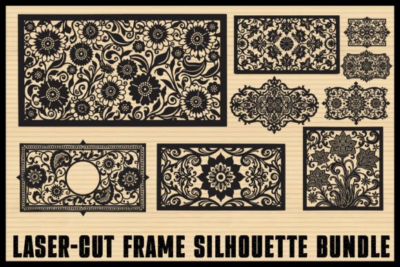 Download Elegant Laser Cut Floral Frames - Floral Collection