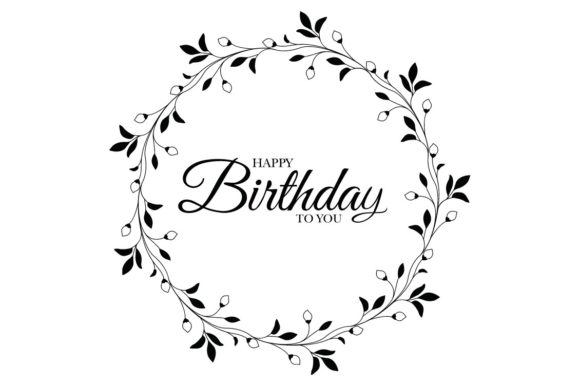 Download Happy Birthday Card Floral Wreath Frame - Floral Collection