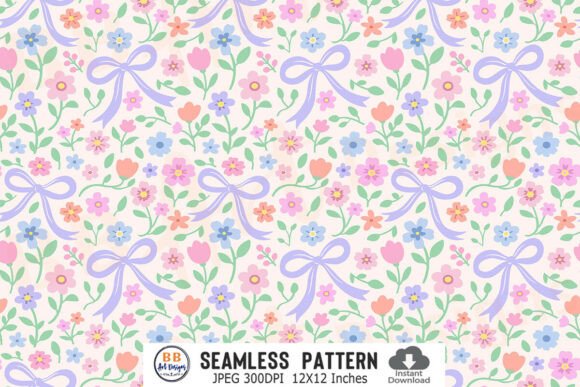 Download Spring Floral Pattern Flower Bow Paper - Floral Collection