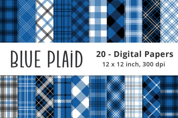 Download Blue and Black Plaid Digital Backgrounds - Digital backgrounds Collection