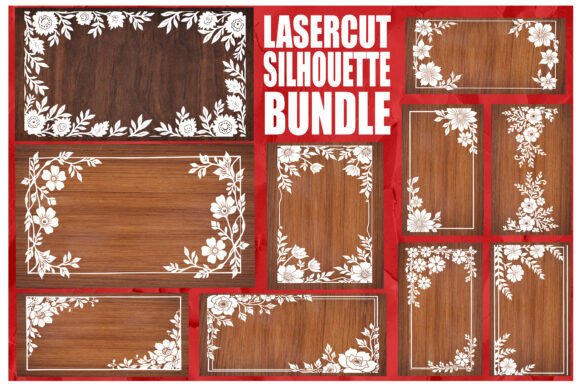 Download Laser Cut Floral Frame Silhouette Bundle - Floral Collection