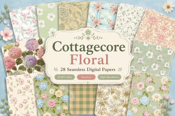 Download Cottagecore Floral Seamless Pattern - Floral Collection