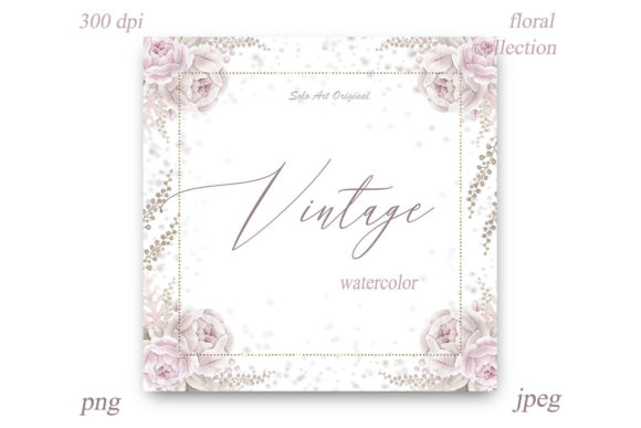 Download Pink Vintage Floral Frames Dusty Rose - Floral Collection