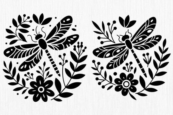 Download Dragonfly Floral Vector Art-Spring Botan - Floral Collection
