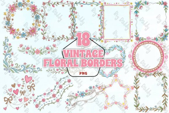 Download Vintage Floral Borders PNG - Floral Collection