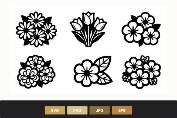 Download Black and White Floral Vector Art - Floral Collection