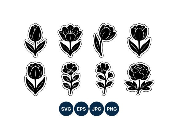 Download Black and White Floral Vector Art - Floral Collection
