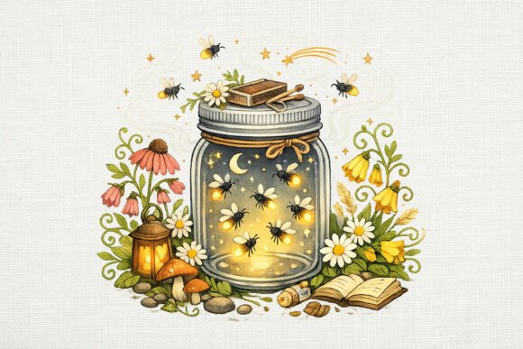 Download Fireflies Mason Jar Summer Night PNG - Premium Resources