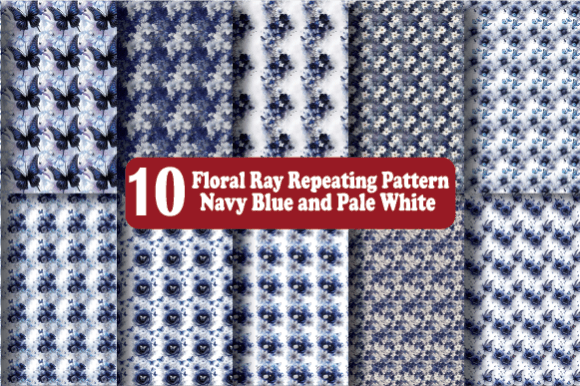 Download Floral Ray Repeating Pattern Navy Blue - Floral Collection