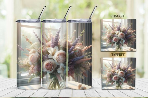 Download Floral Bouquet in Soft Tones Tumbler - Floral Collection