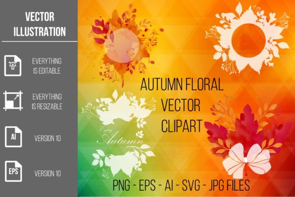 Download Autumn Floral Vector Clipart - Floral Collection
