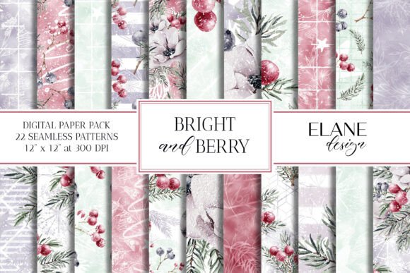 Download Pastel Floral Christmas Digital Paper - Floral Collection