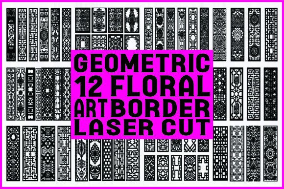 Download Geometric &amp; Floral Art Border Laser Cut - Floral Collection