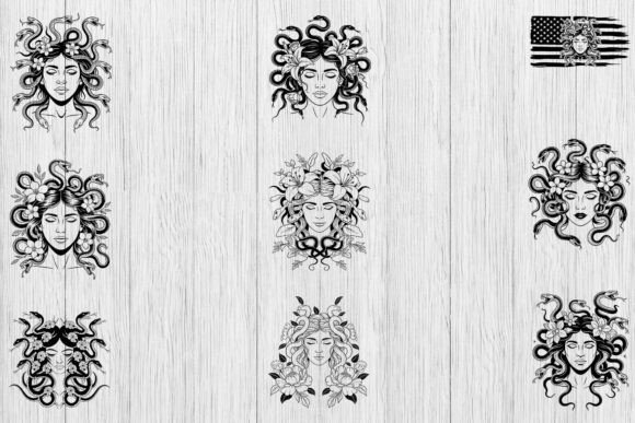 Download Medusa Floral Vector Art Bundle, Medusa - Floral Collection