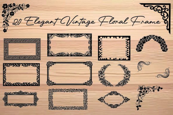 Download Elegant Vintage Floral Frames Bundle - Floral Collection