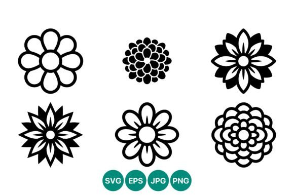 Download Black White Floral Vector Art Set - Floral Collection