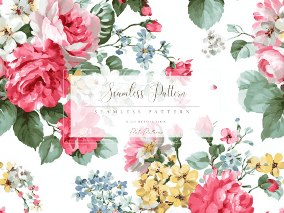 Download Vintage Retro Floral Seamless Pattern PNG - Floral Collection