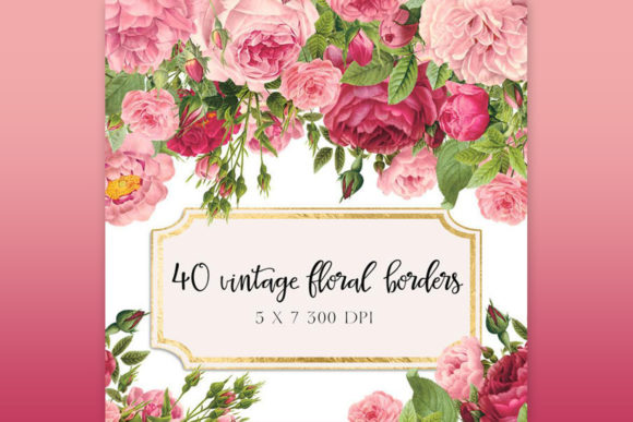 Download Vintage Floral Borders Clipart - Floral Collection